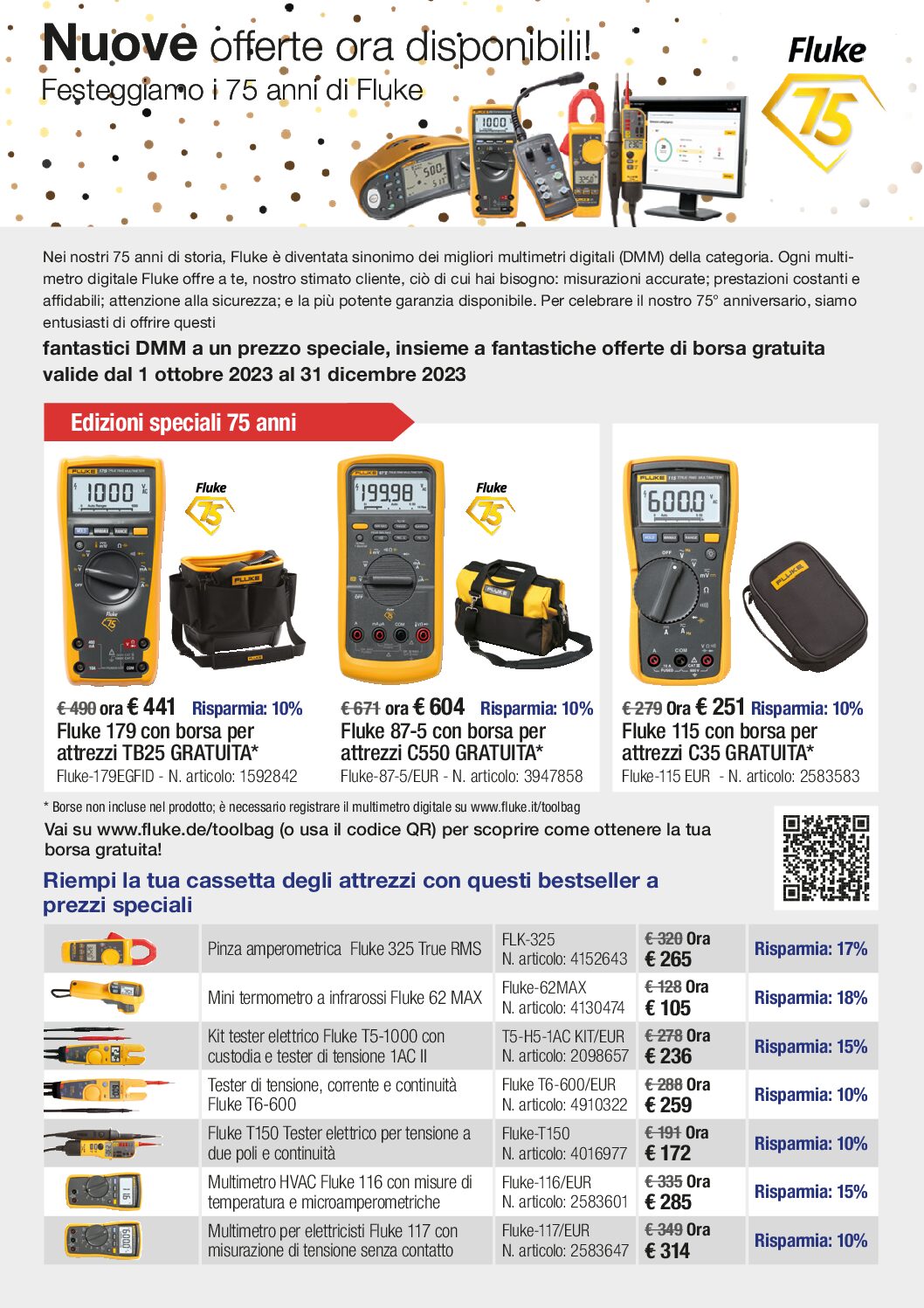 FLUKE – PROMOZIONE AUTUNNO – SPECIALE 75 ANNI